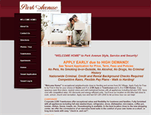 Tablet Screenshot of parkavehomes.com